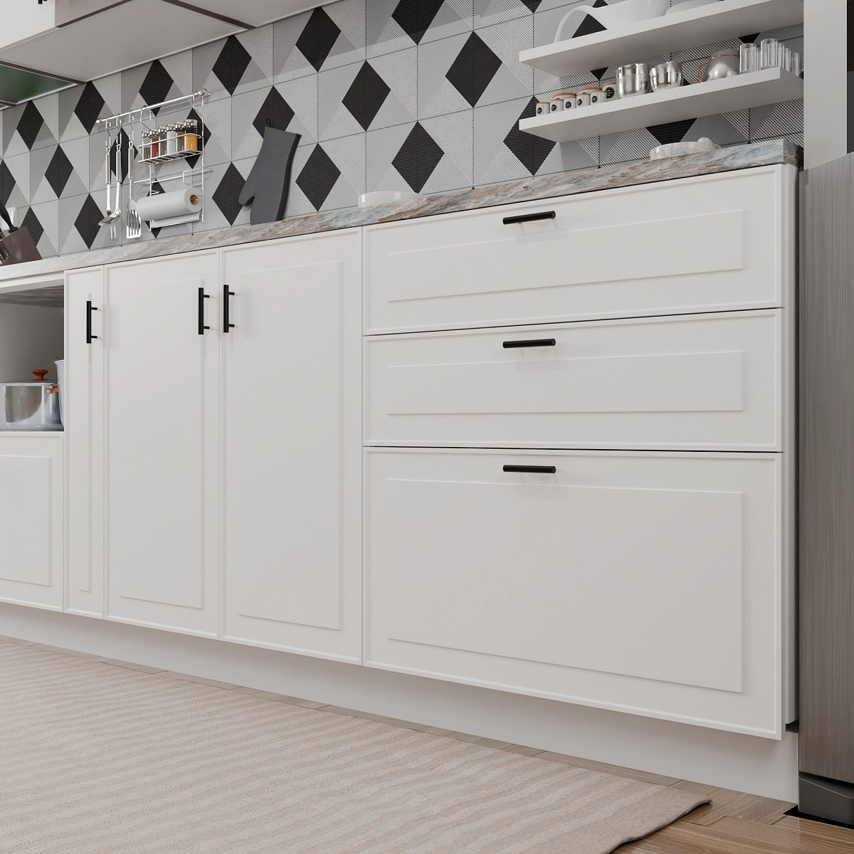 Кухонный фасад Селден Белый